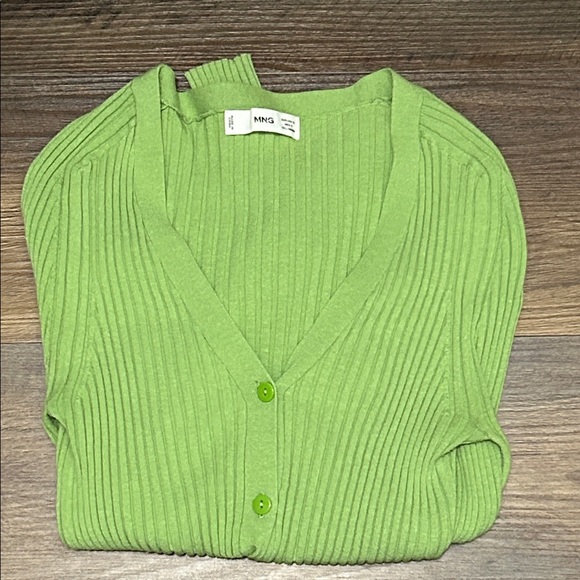 Mango Green Ribbed Cardigan - Picture 2 of 3